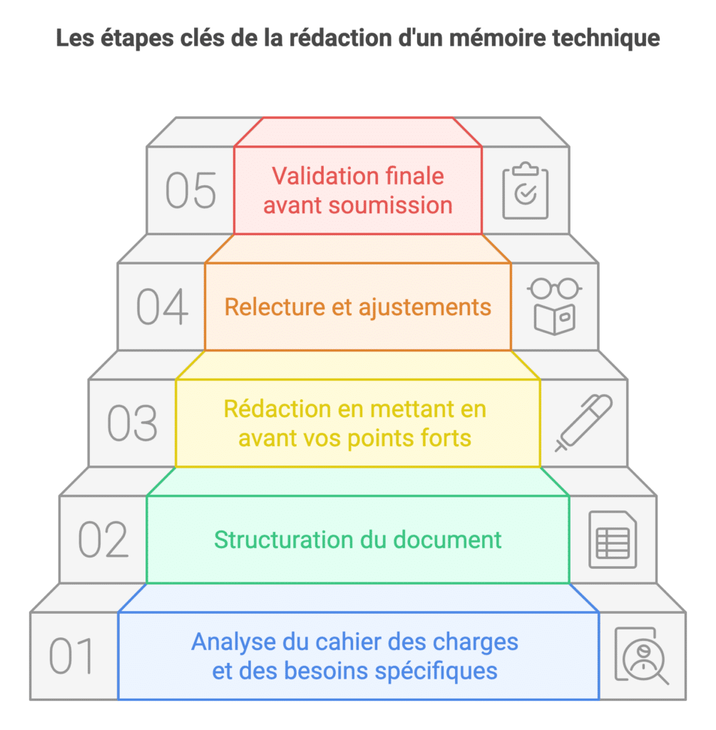 Etapes clés de la rédaction d'un mémoire technique